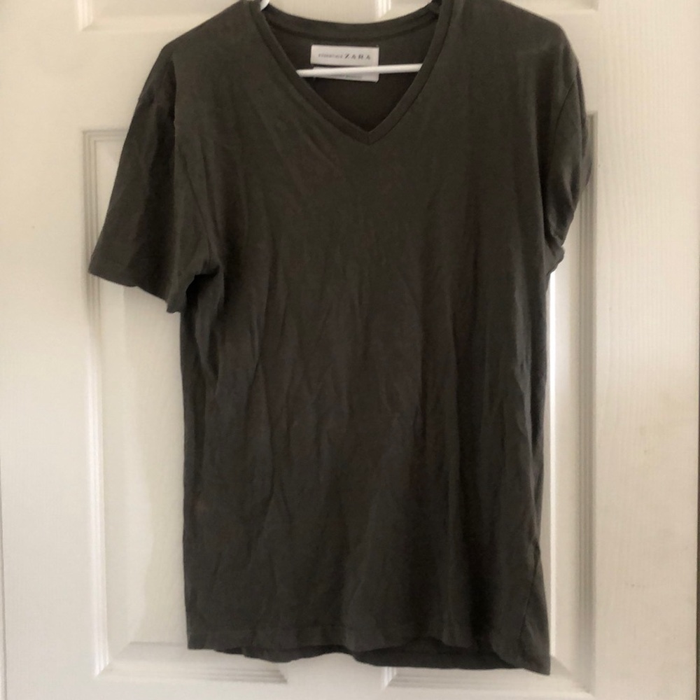 Zara Relaxed Fit Green T-shirt